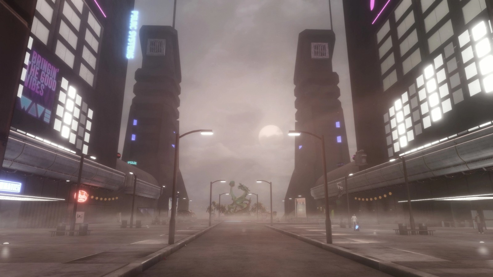 《上古卷轴5》科幻城市Mod相当惊人 仿佛在玩赛博朋克2077