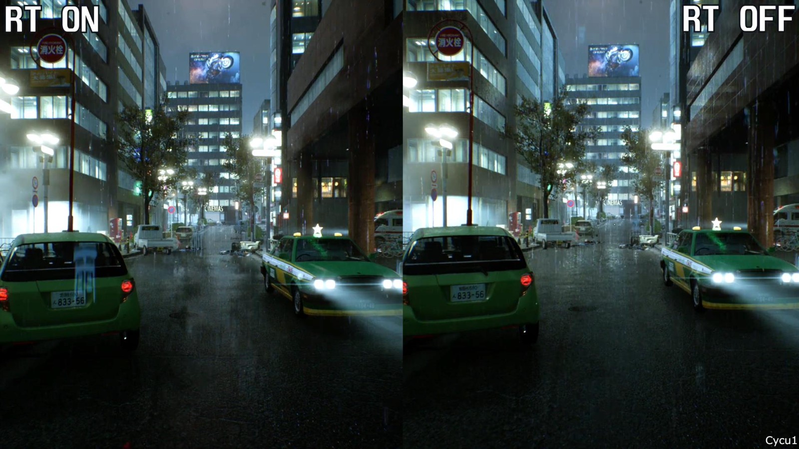 油管主对比《幽灵线：东京》PS5版光追开启和关闭后的画面 区别最明显的是阴影效果
