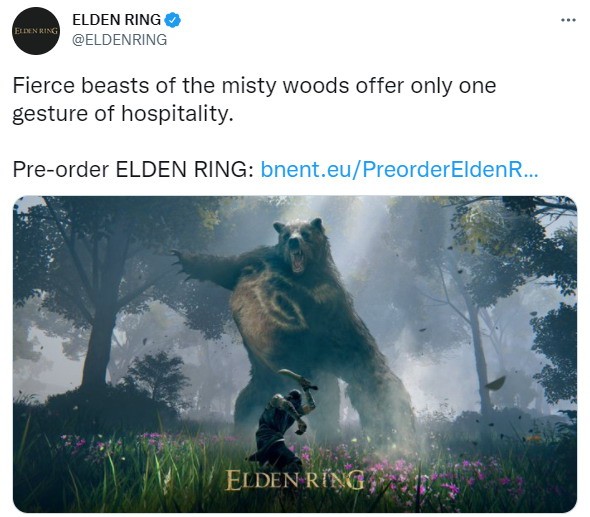《艾尔登法环》临近推出再截新图宣传，迷雾森林的大熊霸气热情